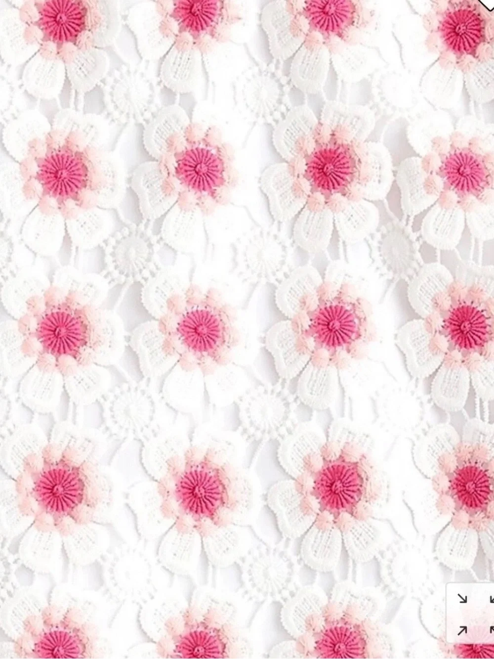 J Crew Floral Crochet Pencil Skirt White Pink 14